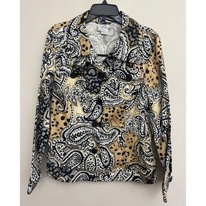 Just B Paisley Animal Print Paisley Jacket Womens PXL Y2K Artsy Boho‎ Eclectic